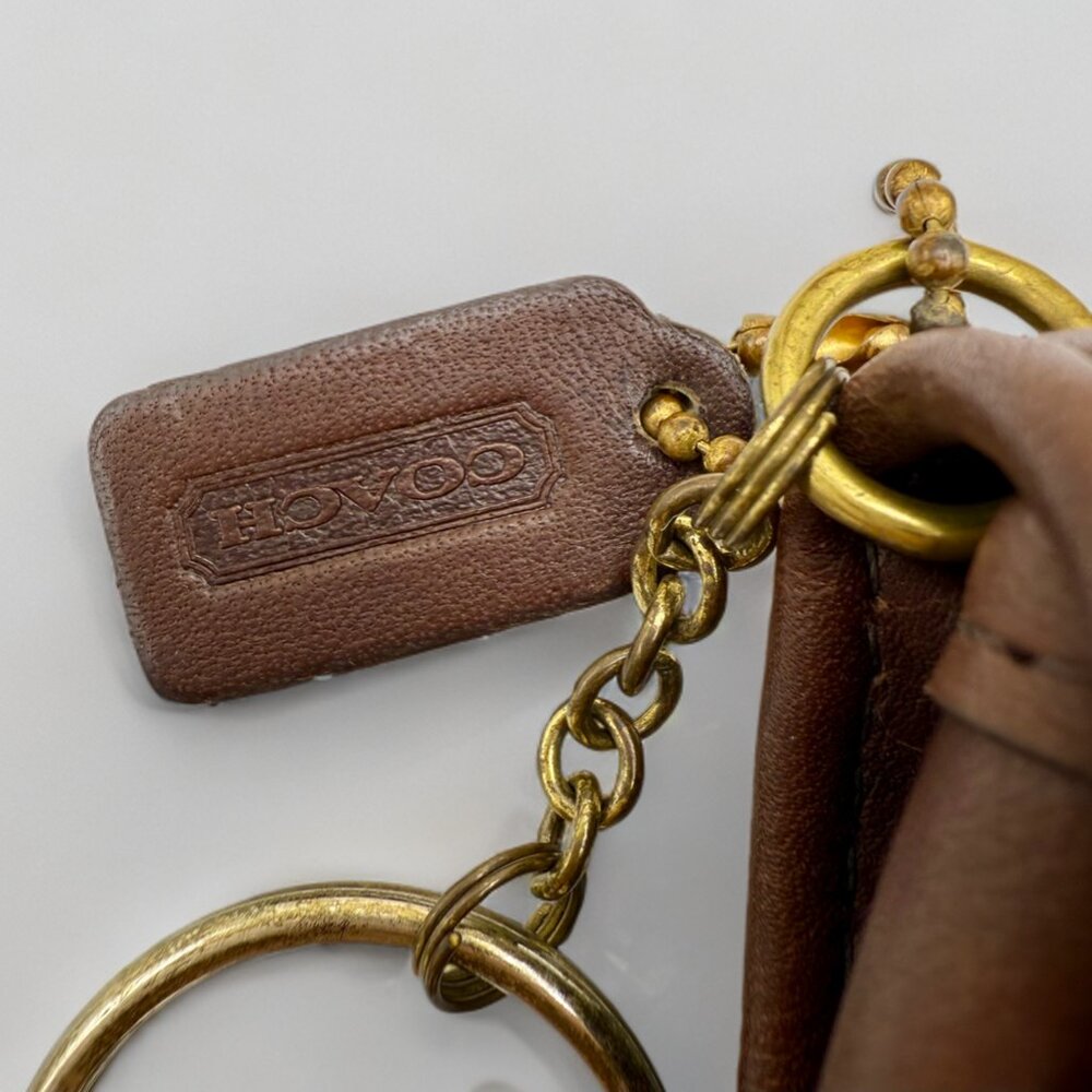 Vintage Coach Mahogany Brown Mini Turnlock Daypack Key Fob Keychain - Picture 10 of 10